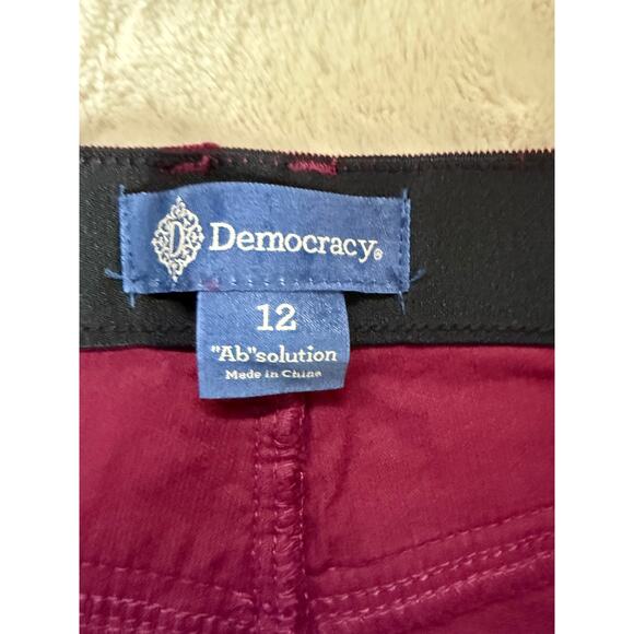 Democracy Burgundy Corduroy Pants Size 12 - Picture 4 of 8